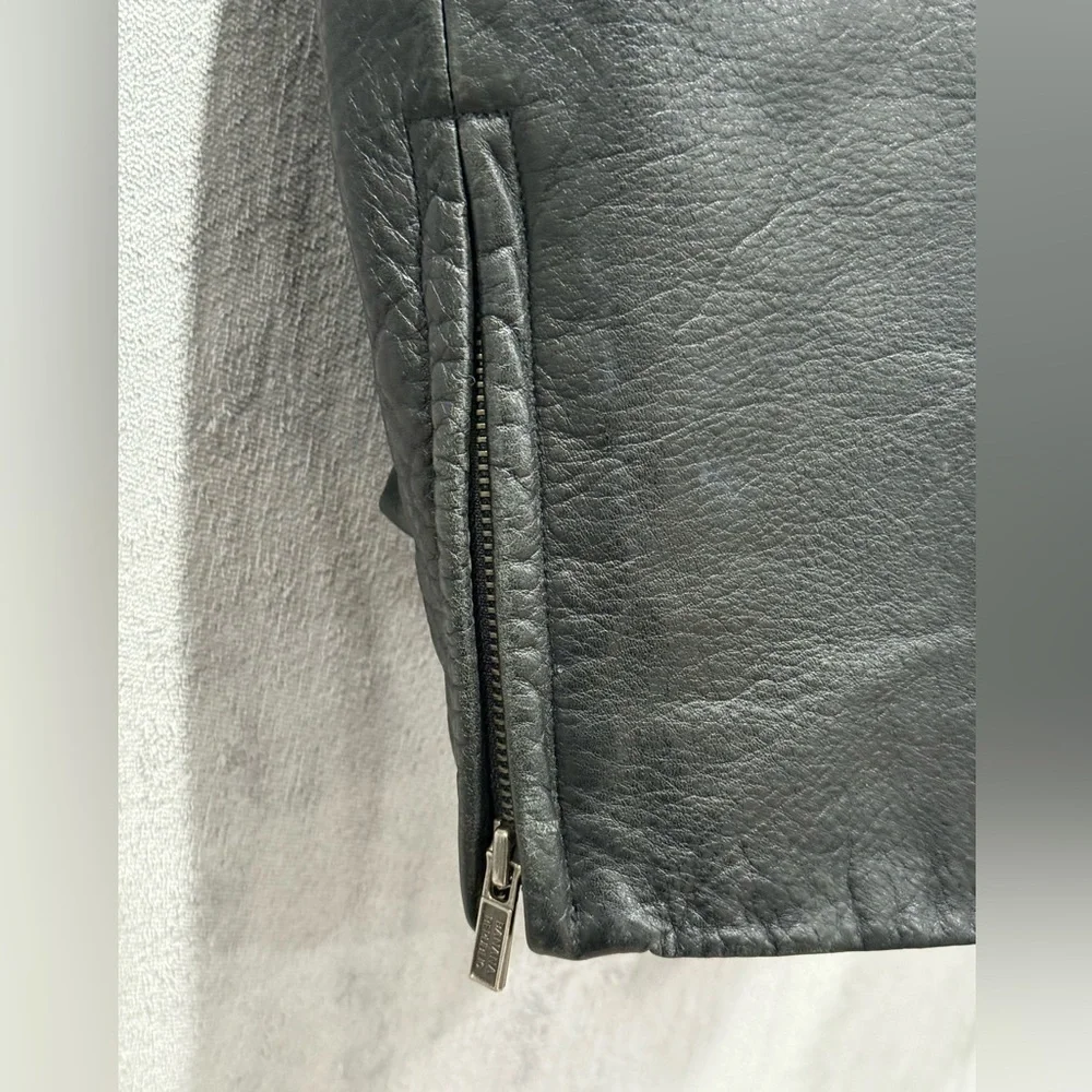 Vintage Banana Republic 100% Genuine Leather Black Bomber Jacket Men’s Size XL